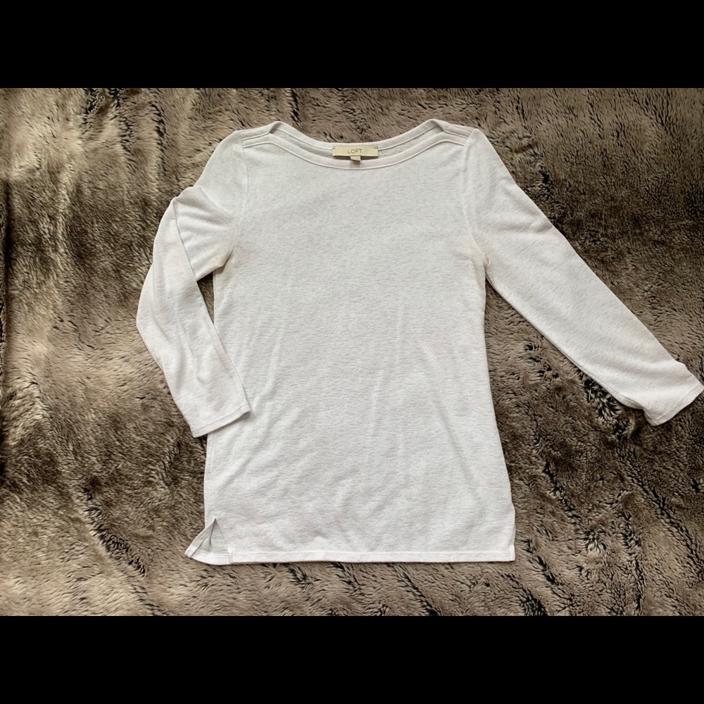 LOFT White Half Sleeve Tee